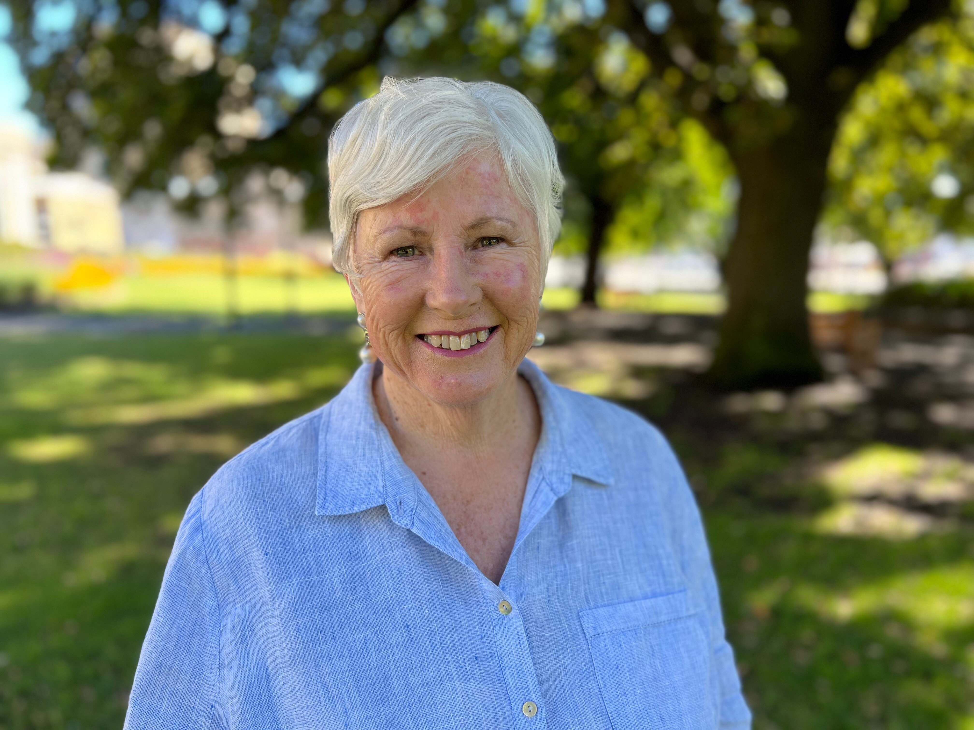 Christine Milne smiles at the camera.