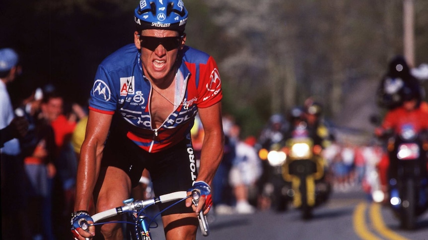 Lance Armstrong of the USA climbing Beech Mountain, North Carolina, during the 1993 Tour Dupont.