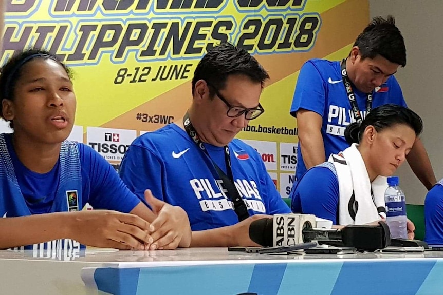 Philippines women's 3x3 FIBA basketball team face media