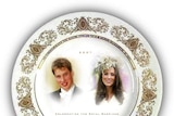 Image of Prince William and Kate Middleton adorn a plate