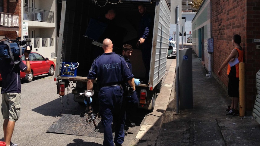 Detectives from the Gangs Squad removed items from the Newcastle clubhouse of the Rebels outlaw motorcycle gang.