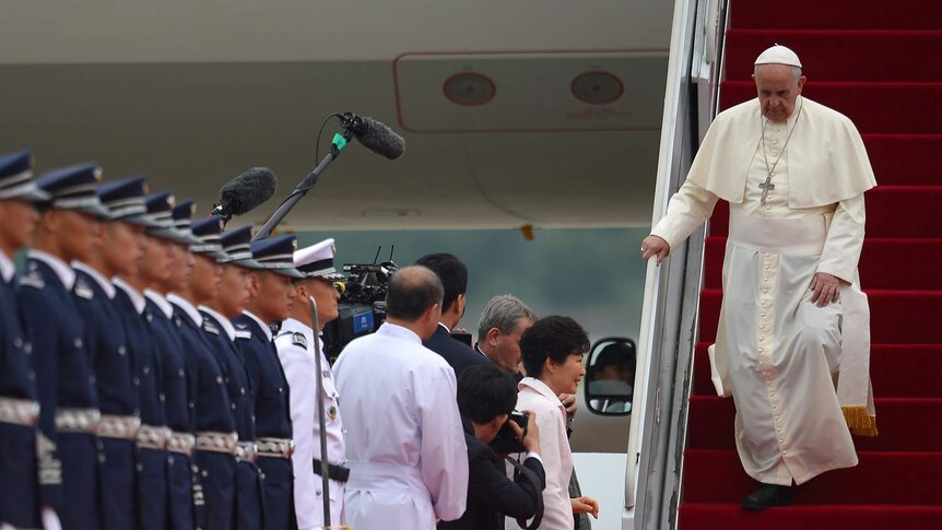 Pope Francis arrives in South Korea