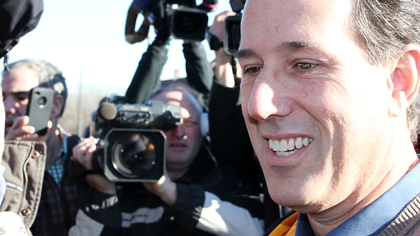 Rick Santorum campaigns in Polk City on the eve of the 2012 Iowa caucuses.