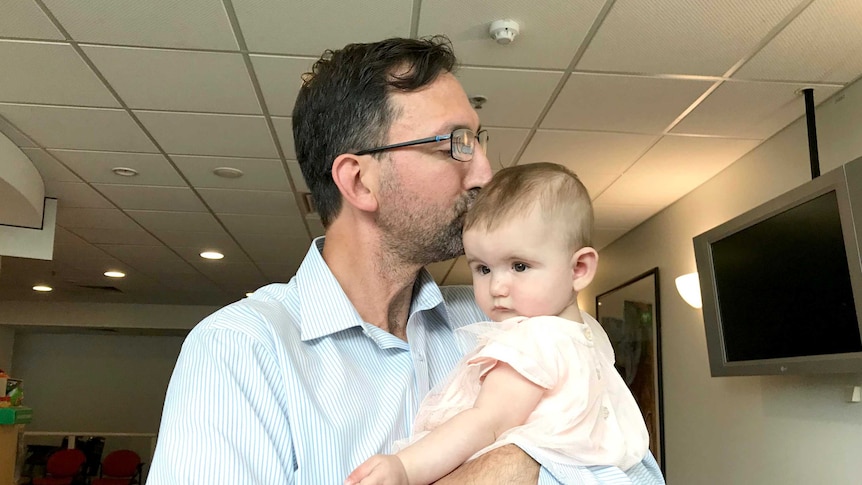 Sebastian Cielens and his daughter Coral.