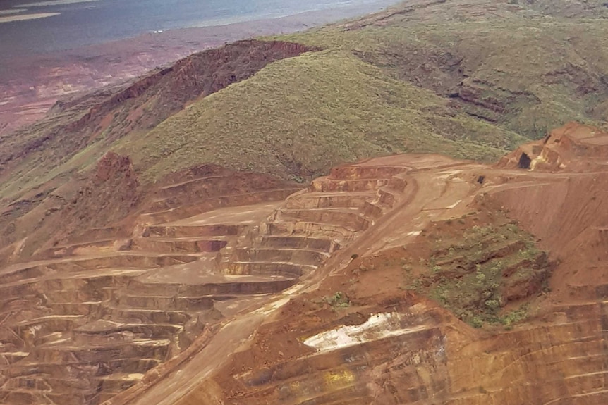 An iron ore mine in the Pilbara.