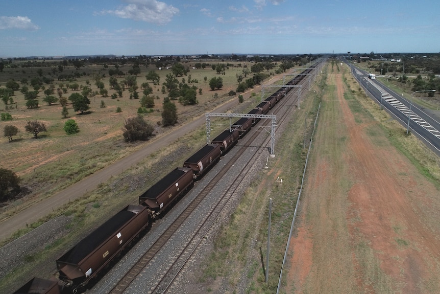 Coal train in Queensland's Central Highlands