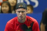 Nick Kyrgios and Lleyton Hewitt in action during IPTL doubles