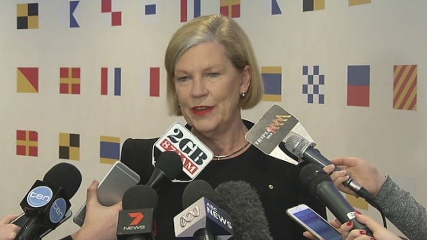 Carnival Australia's Ann Sherry at a press conference