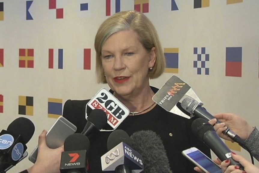 Carnival Australia's Ann Sherry at a press conference