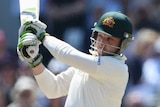 Australia's Phil Hughes hits out during day two of the first Ashes Test at Trent Bridge on July 11, 2013.