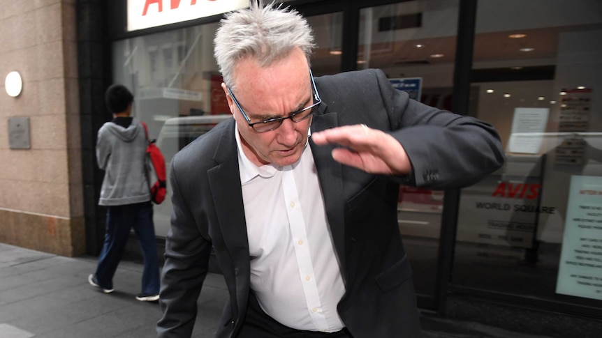 ATO deputy commissioner Michael Cranston, the father of Adam Cranston, outside a Sydney court.