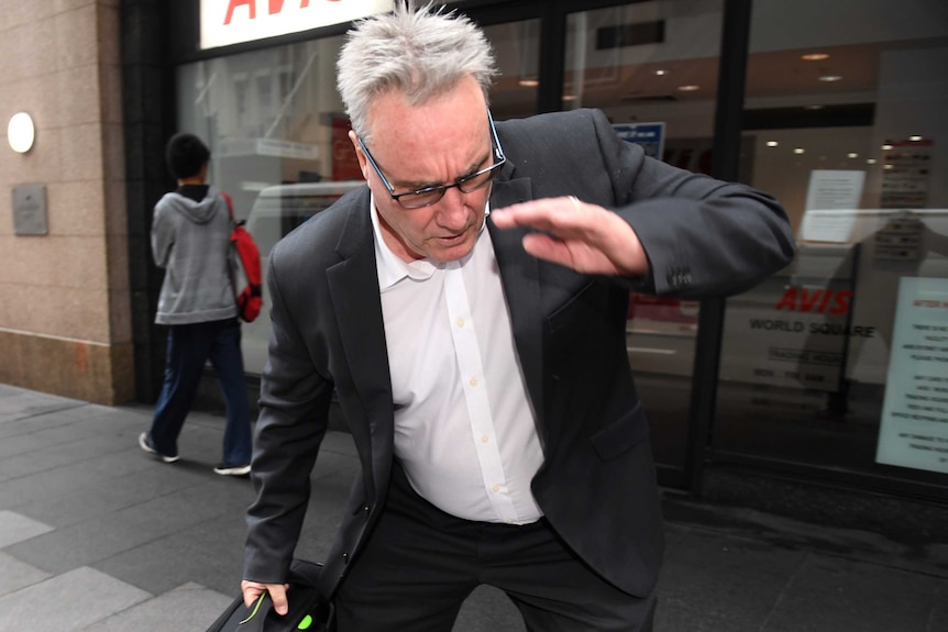 ATO deputy commissioner Michael Cranston, the father of Adam Cranston, outside a Sydney court.