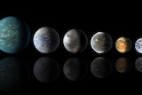 An artist impression of what some of the water worlds in our galaxy look like
