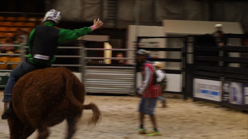 Boy on bull- video still