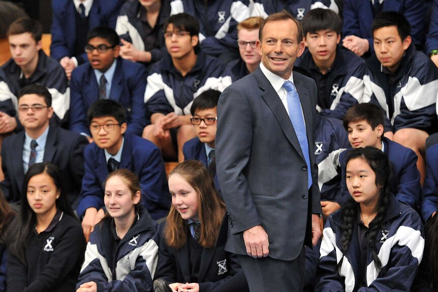 Tony Abbott visits St Andrews Christian College in Melbourne