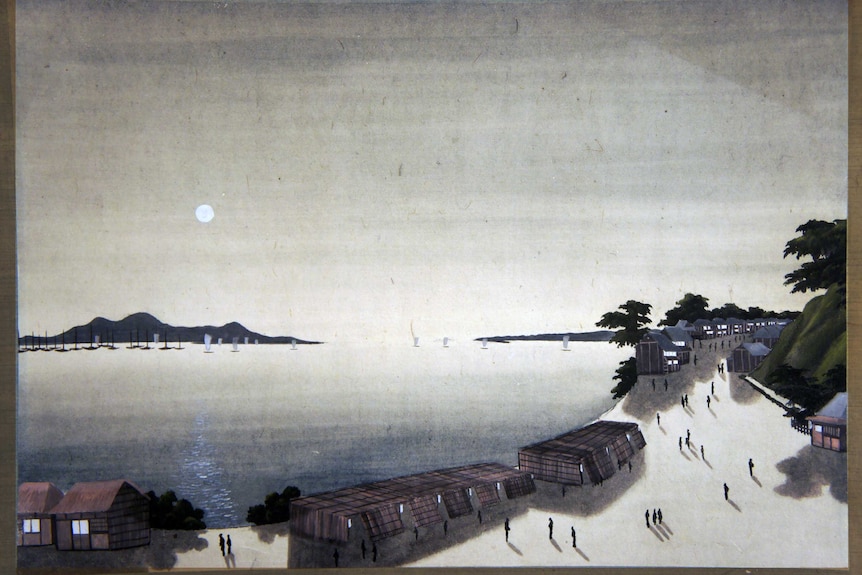 One of the six paintings believed to have been done by famed Japanese artist Katsushika Hokusai.