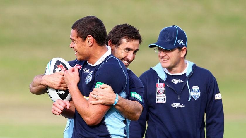 Timana Tahu and Andrew Johns.