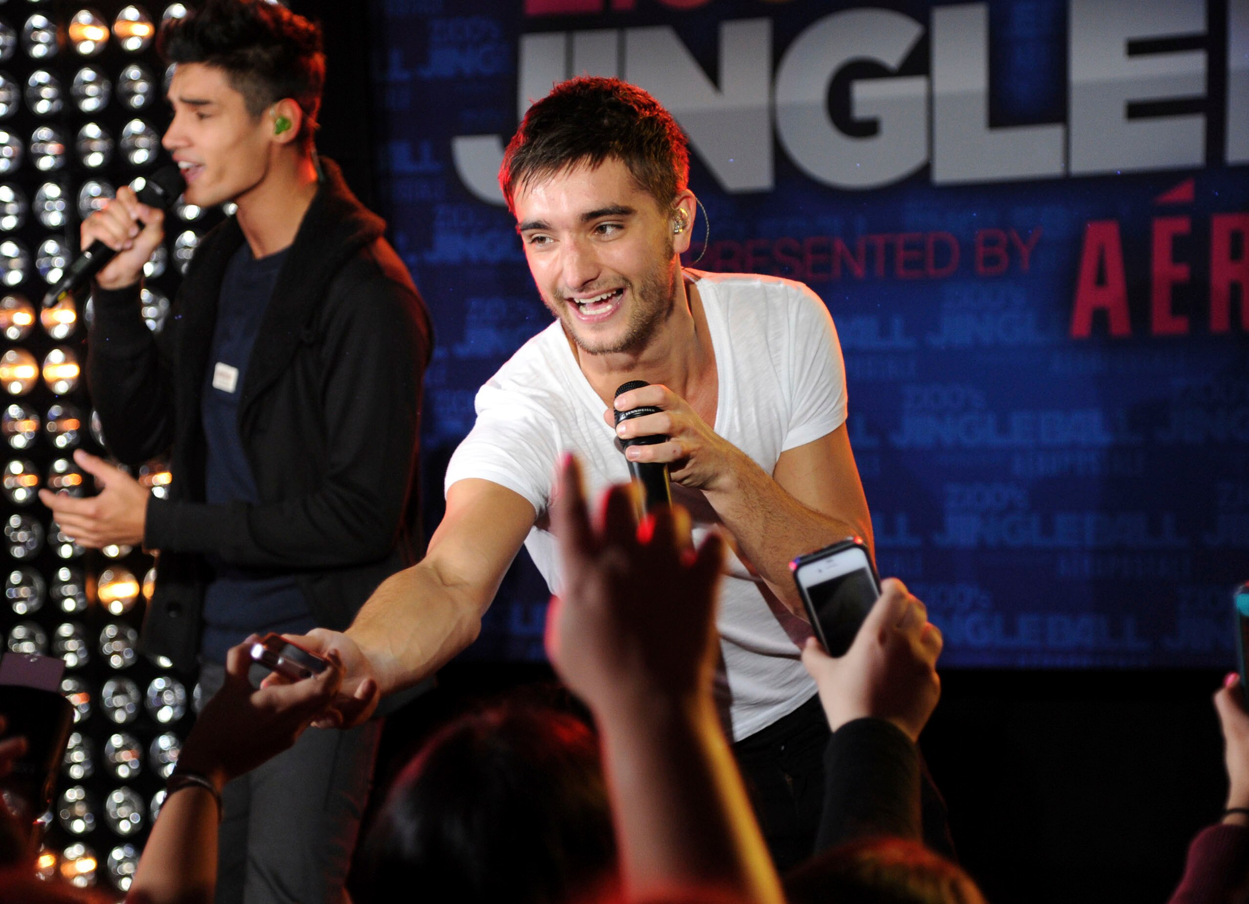 The band's singer Tom Parker at a concert