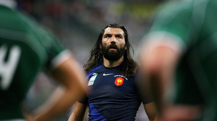 French win: Sebastien Chabal takes a breather
