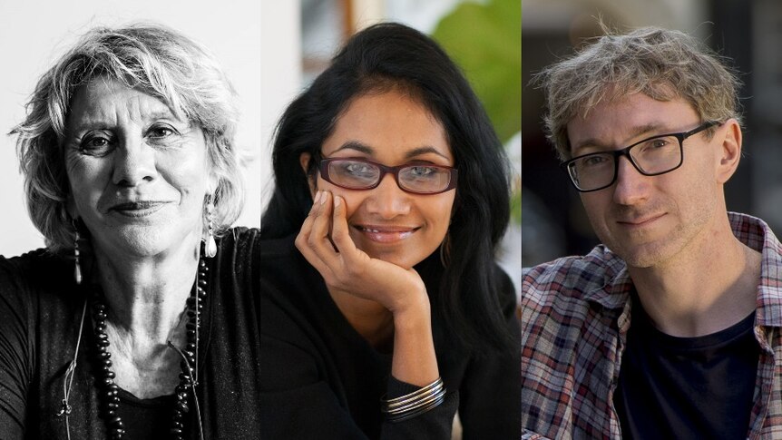 Author headshots left to right: julie janson, shankari chandran, stuart turton