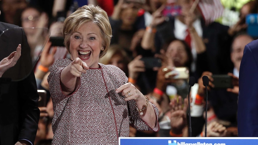 Hillary Clinton celebrates New York primary win