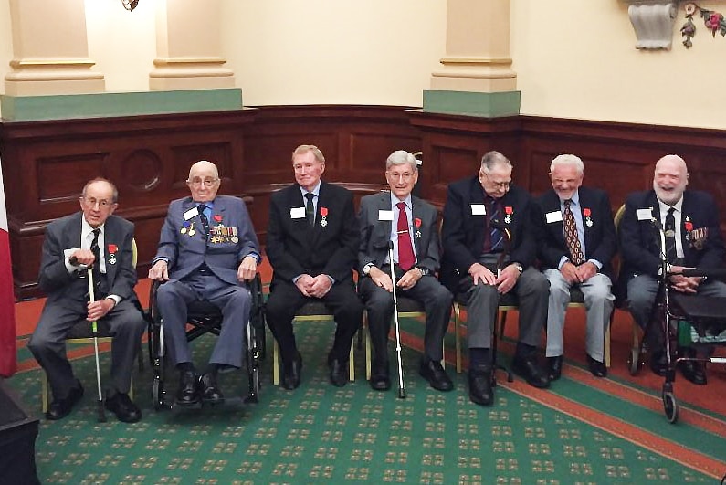 Seven D-Day veterans who were awarded the French Legion of Honour at an Adelaide ceremony