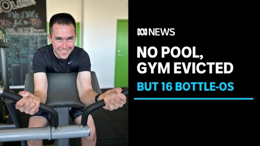 No Pool, Gym Evicted, But 16 Bottle-Os: Man using weights machine