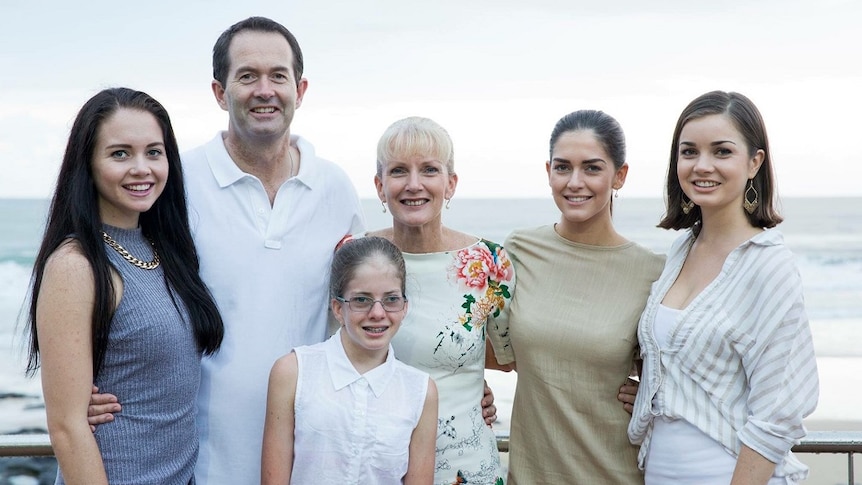 Queensland Liberal MP Andrew Wallace with his wife Leonie and four daughters.