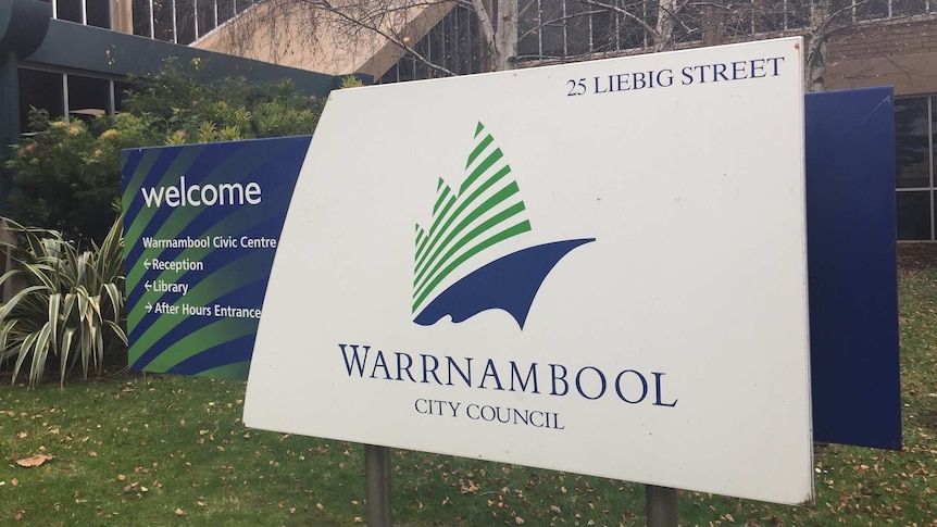 Warrnambool City Council offices and sign