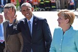 Barack Obama and Angela Merkel in Germany
