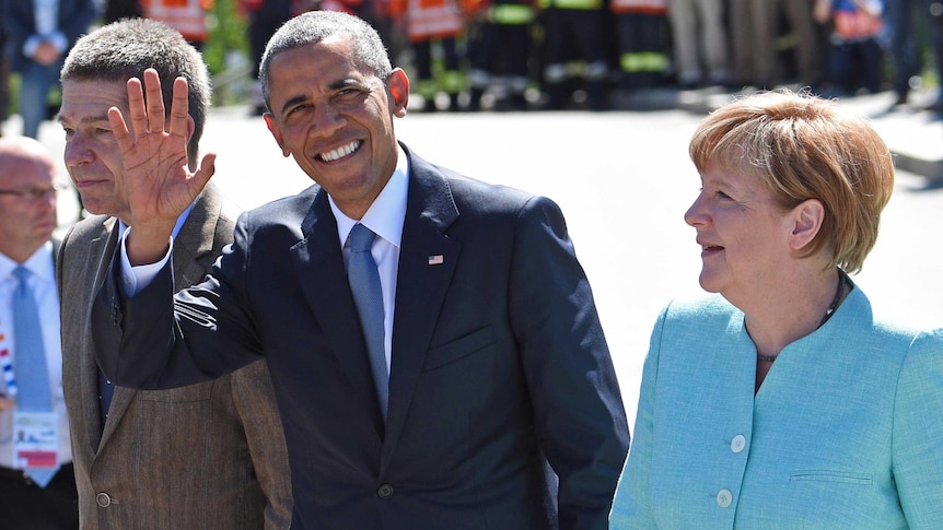 Barack Obama and Angela Merkel in Germany