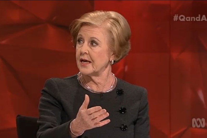 Gillian Triggs gestures while talking