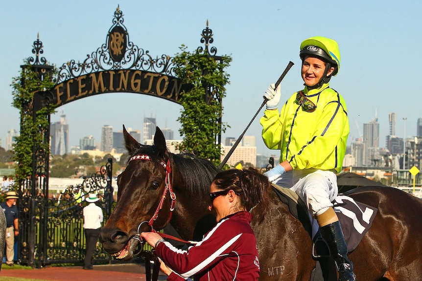 Michelle Payne atop La Passe at Flemington