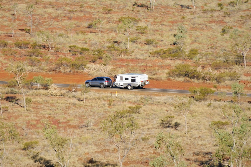 car towing caravan