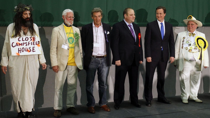 David Cameron alongside fellow candidates for his seat of Witney