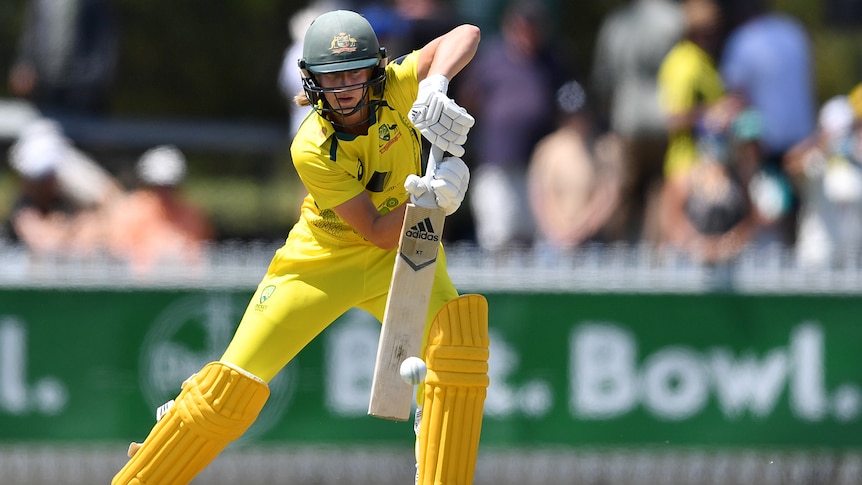 An Australian bats in the second ODI of the Women's Ashes series against England.