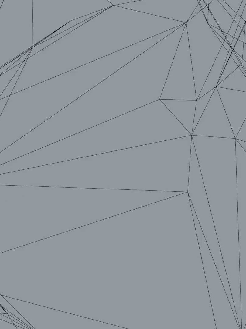 You view a cluster of geometric lines against a dove grey background.