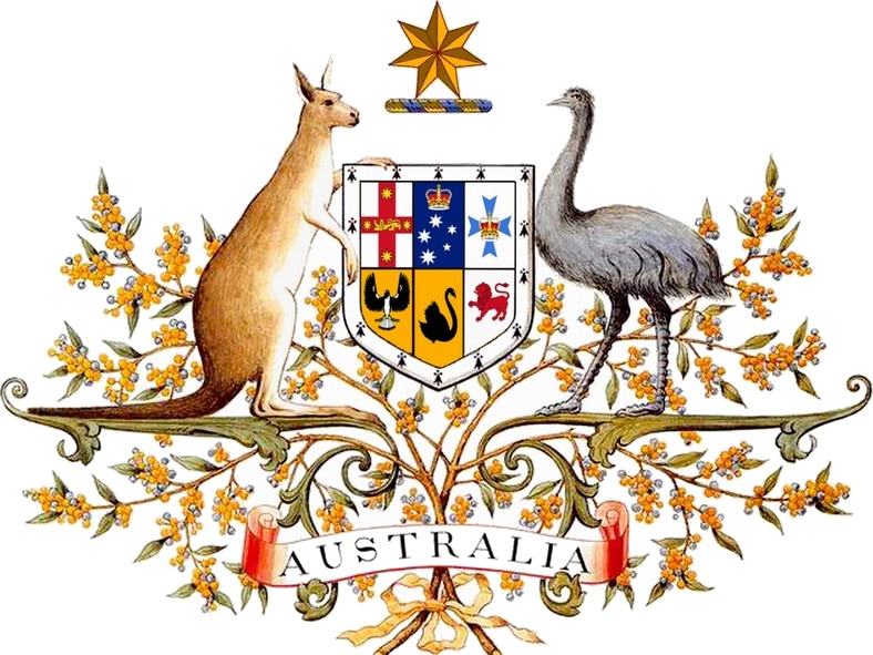 The Australian coat of arms.