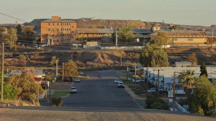 Broken Hill viewed from the north, looking past the local hospital and towards the Line of Lode.