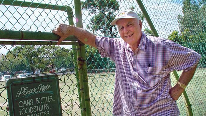 Bob Hewitt at the Paramount Tennis Club on Bultje Street in Dubbo in 2011.