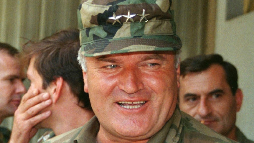 Former Bosnian Serb wartime Commander Ratko Mladic in military uniform