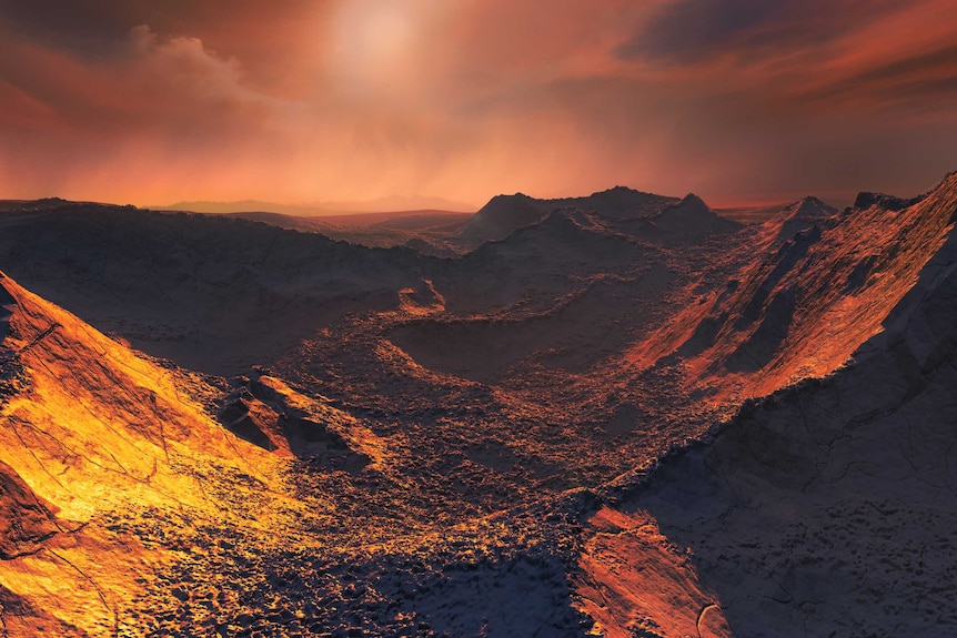 Artist's impression of the surface of Barnard's planet