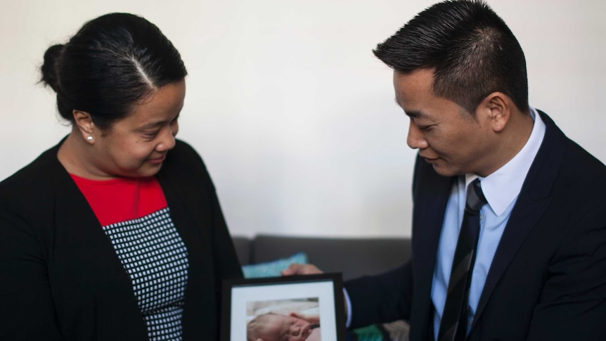 Debbie and Minh, whose daughter Zoe was stillborn, Sydney, August 2016