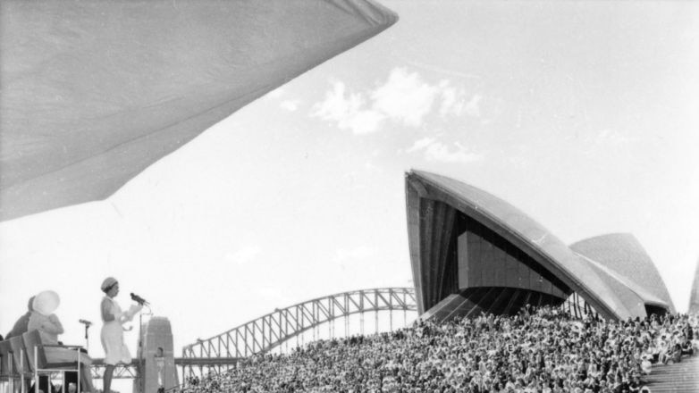 Queen Elizabeth II declares the Sydney Opera House officially open.