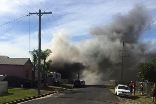 Smoke from a house fire on Arthur Street, Mayfield