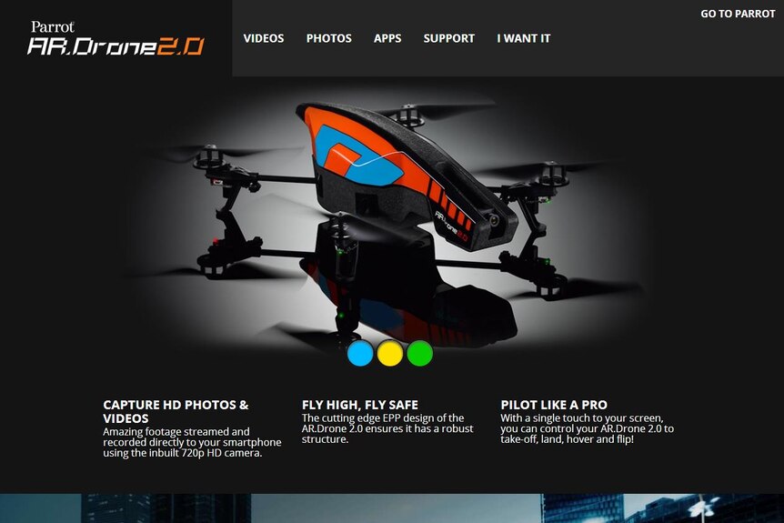 The Parrot AR.Drone 2.0.