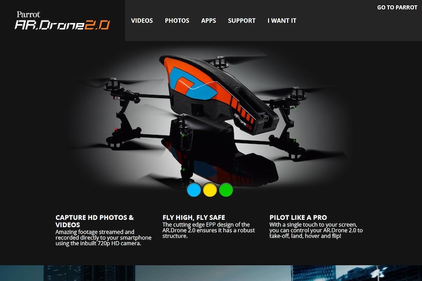 The Parrot AR.Drone 2.0.