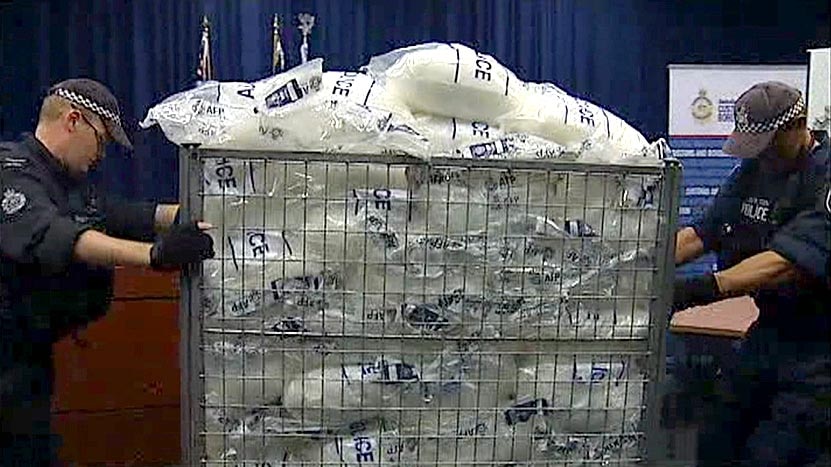 NSW Police move into place drug haul of ice.