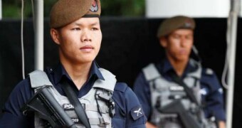 Gurkhas man a checkpoint at the IISS Shangri-la Dialogue in Singapore June 1, 2018.