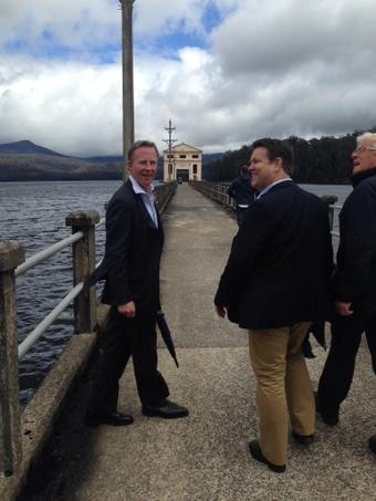 Premier Will Hodgman helps launch Pumphouse Point development